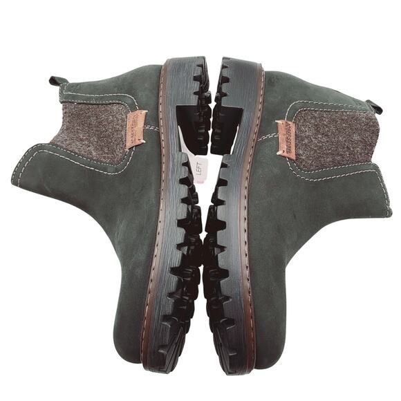 Josef Siebel Charcoal Gray Suede White Stitch Chelsea Boot Lug Sole EU Sz 39 NWT - Picture 8 of 15